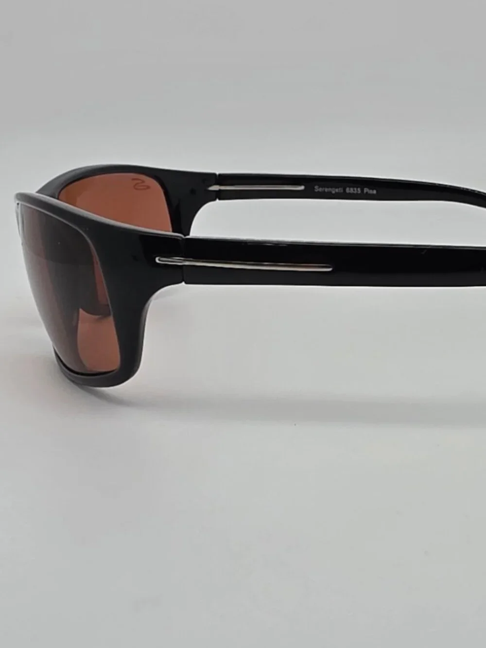 Serengeti 6835 Pisa Black Frame Amber Drivers Glass Lens Sunglasses w Case Italy